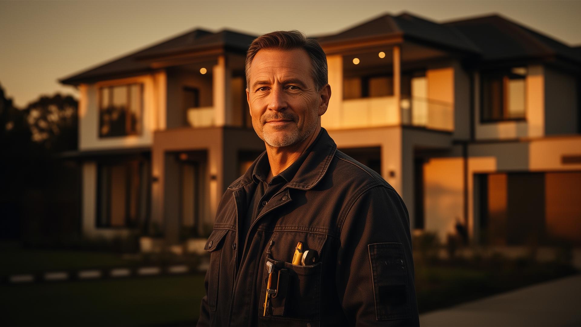 Premium contractor in front of a renovated home